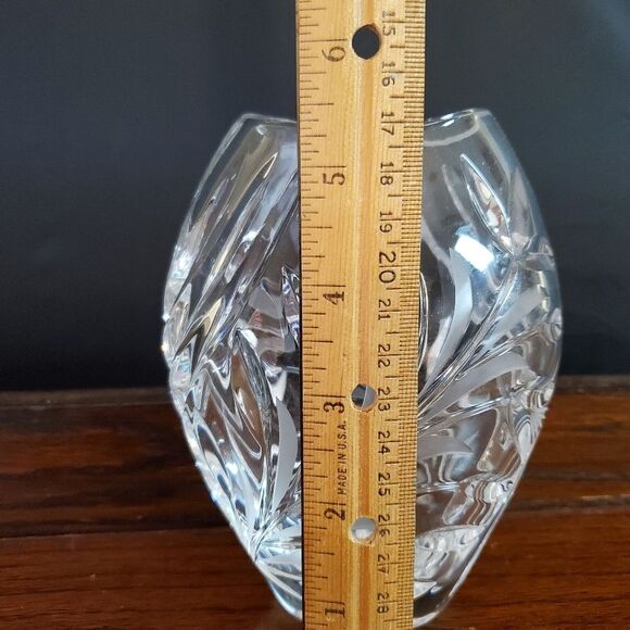 Gorham Floral Etched Lead Crystal Vase - Picture 2 of 8